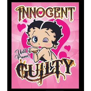 Betty Boop Innocent Guilty metal sign