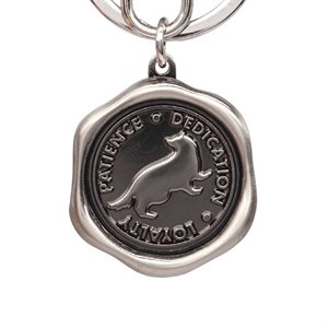 Hufflepuff seal stamp pewter keychain