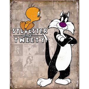 Tweety & Sylvester Retro metal sign
