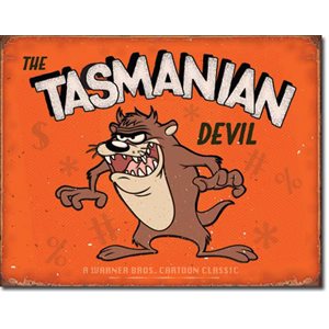 Tasmanian devil metal sign