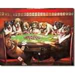 Enseigne metal Chiens au Poker 12 x 16