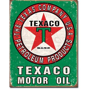 Enseigne metal erode Texaco oil