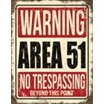 Area 51 metal sign