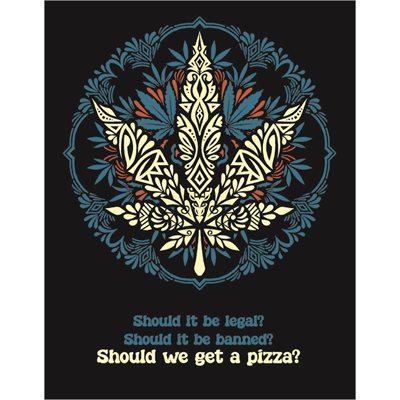 Weed pizza metal sign