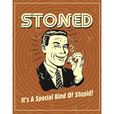 Stoned metal sign