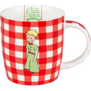 Little Prince red checkers mug