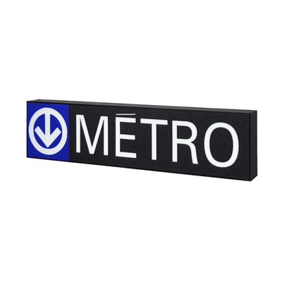 Boite lumineuse logo metro rectangulaire