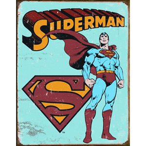 Superman comic cover metal sign