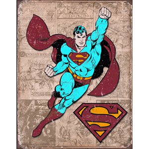 Superman weathered metal sign