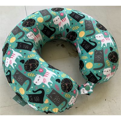 Green cats neck pillow