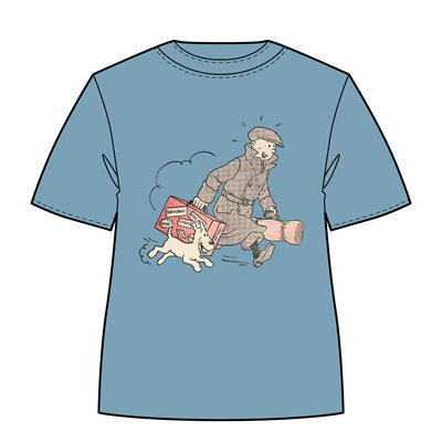 T-shirt BLEU Tintin valise S