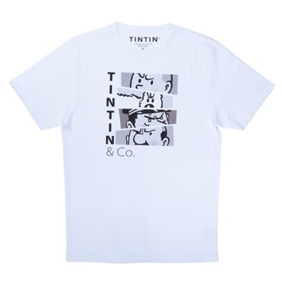 Tintin and co black and white L T-shirt