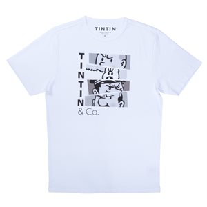 T-shirt Tintin et co noir et blanc L