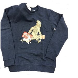 Tintin Blue sweater Homecoming XL
