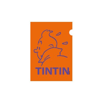 Orange plastic Tintin folder