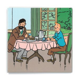 Aimant - Tintin et Haddock a table