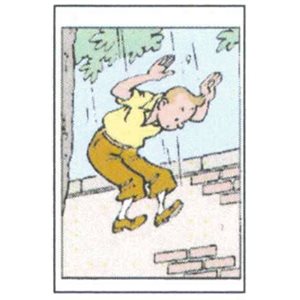 Greeting card Tintin jumps