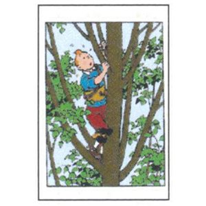 Greeting card Tintin in the tree