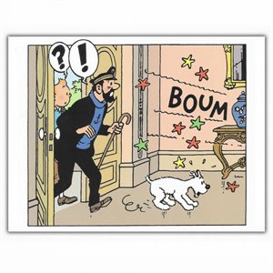 Carte de souhaits Tintin Haddock Boum