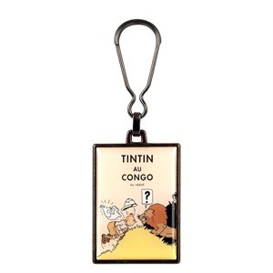 Porte-cle metal Tintin au Congo colorise