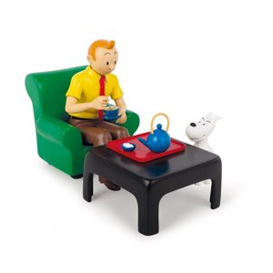 Tintin drinking tea Statue