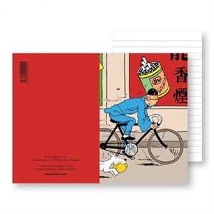 Cahier de notes 82x125mm Tintin a velo